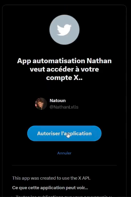 autorisation entre make et twitter