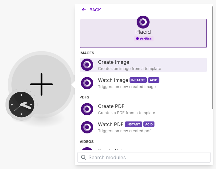 Les modules de Placid pour automatiser la création d'image sur Make