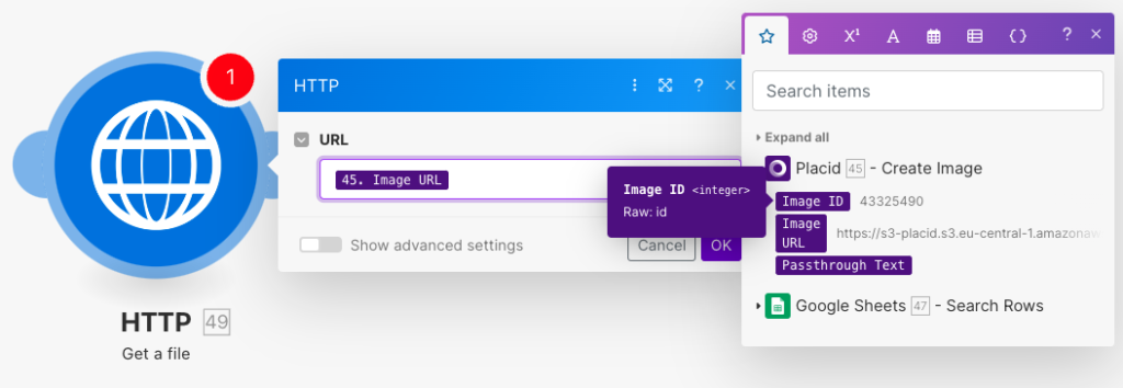 Télécharger image Placid avec HTTP