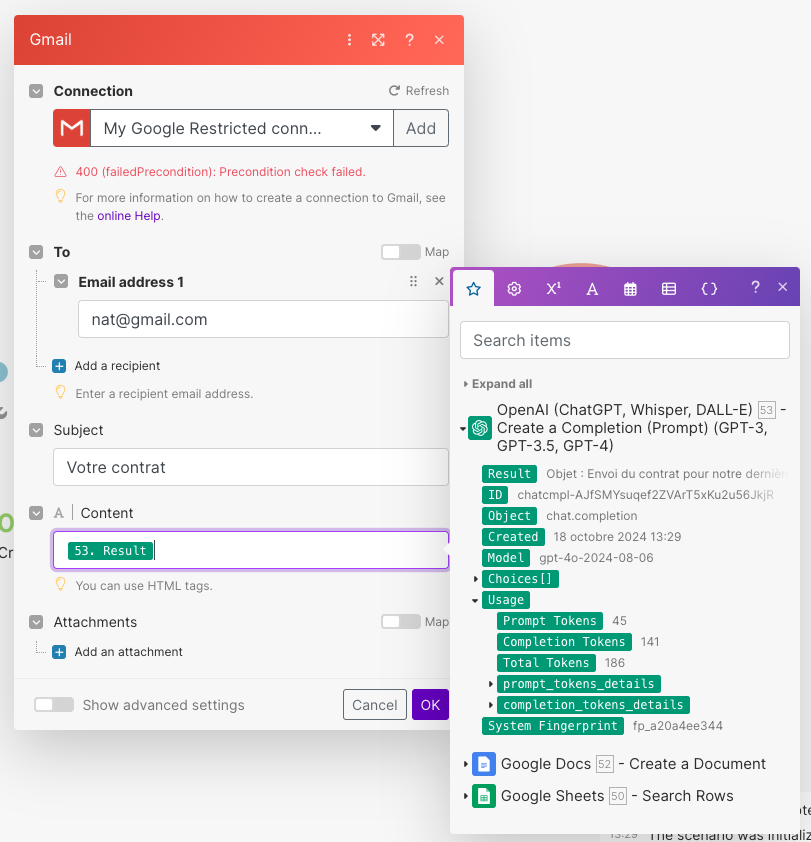 utilisation d'une variable sur make