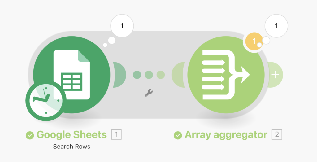 Utiliser un array aggregator avec Google Sheets pour créer un tableau avec toutes les lignes trouvées