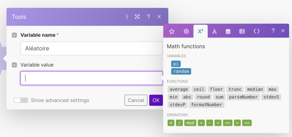 variable random sur make